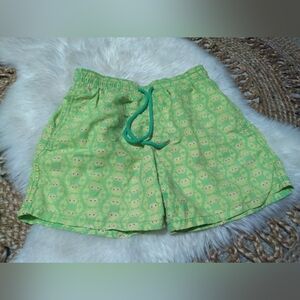 Green Patterned Swim Shorts